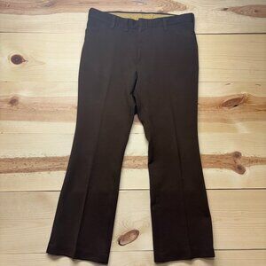 Vintage Pants Mens 36x30 Brown Slightly Flare USA Made Talon Zipper